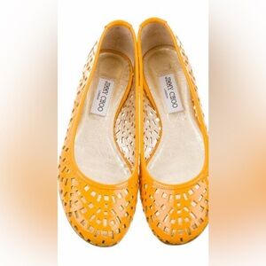 Jimmy Choo Orange Cut-Out Flats